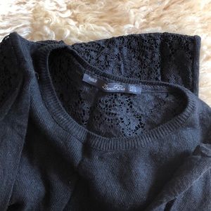 Zara Knit Lace Back Sweater